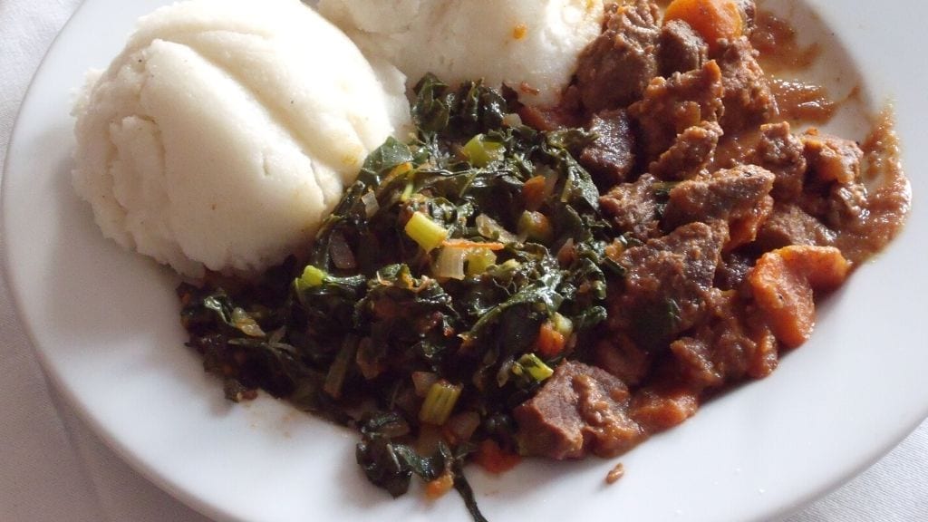 Kadealo, Mouth-Watering African Dishes, Sadza Nema Veggie ane Nyama, Zimbabwe