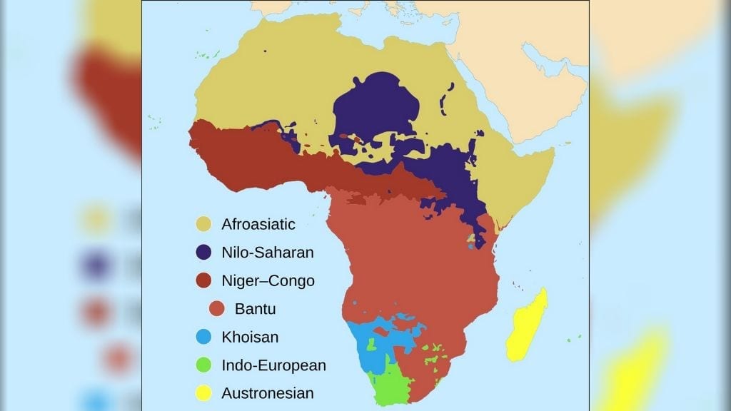 Kadealo, Maps of Africa, Languages